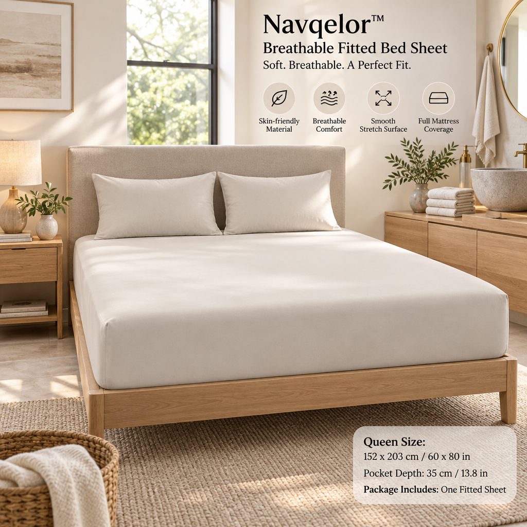 Navqelor™ Breathable Fitted Bed Sheet image 1
