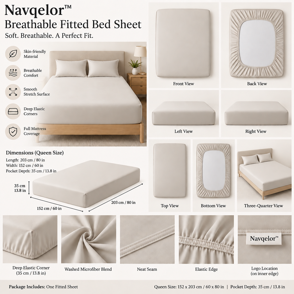 Navqelor™ Breathable Fitted Bed Sheet image 2