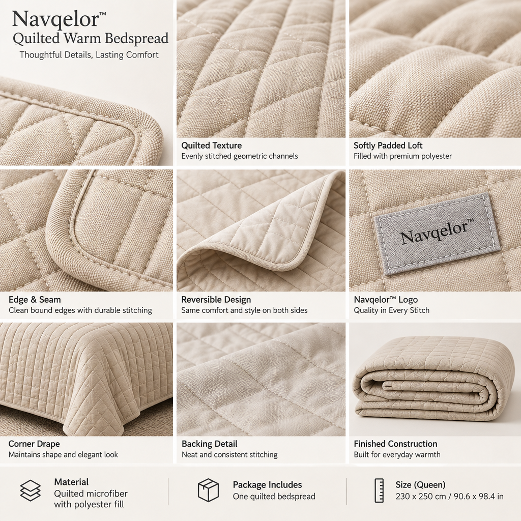 Navqelor™ Quilted Warm Bedspread image 5