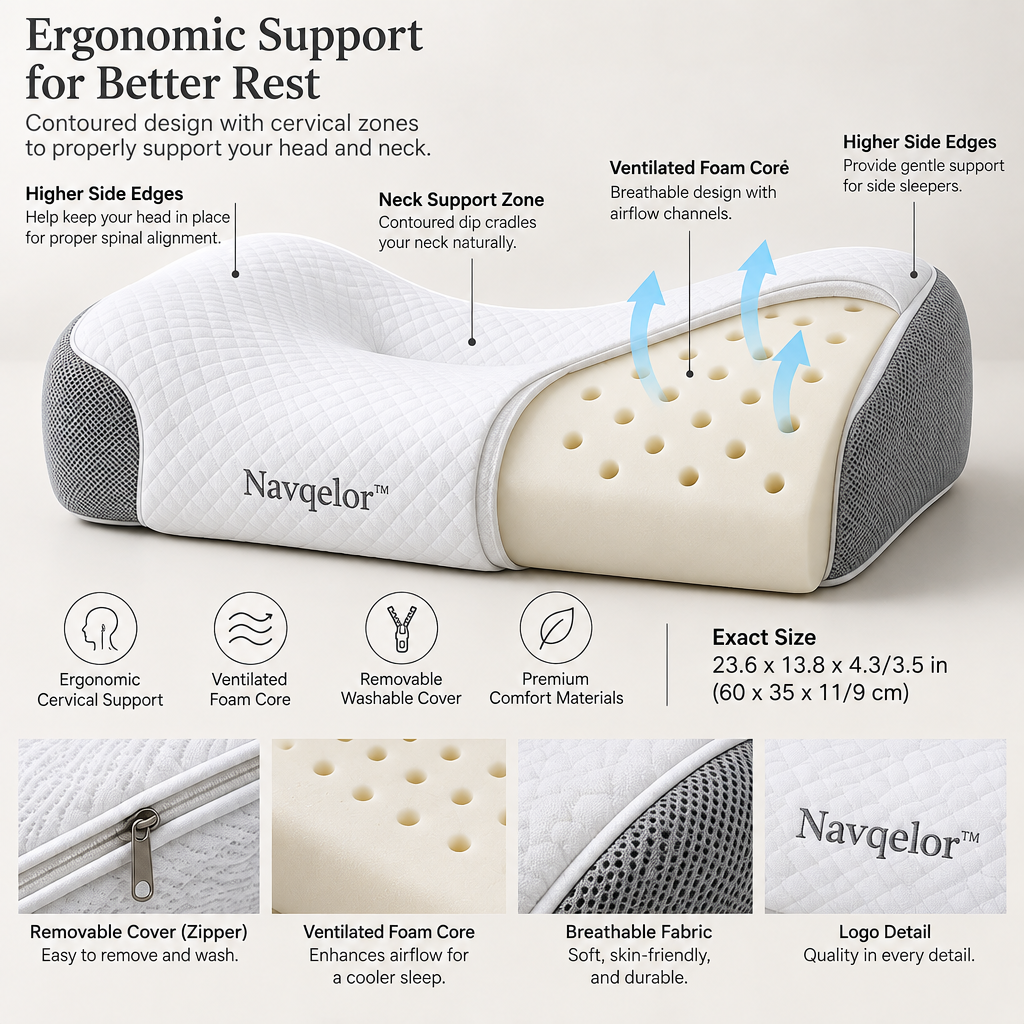 Navqelor™ Ergonomic Neck Support Pillow image 3