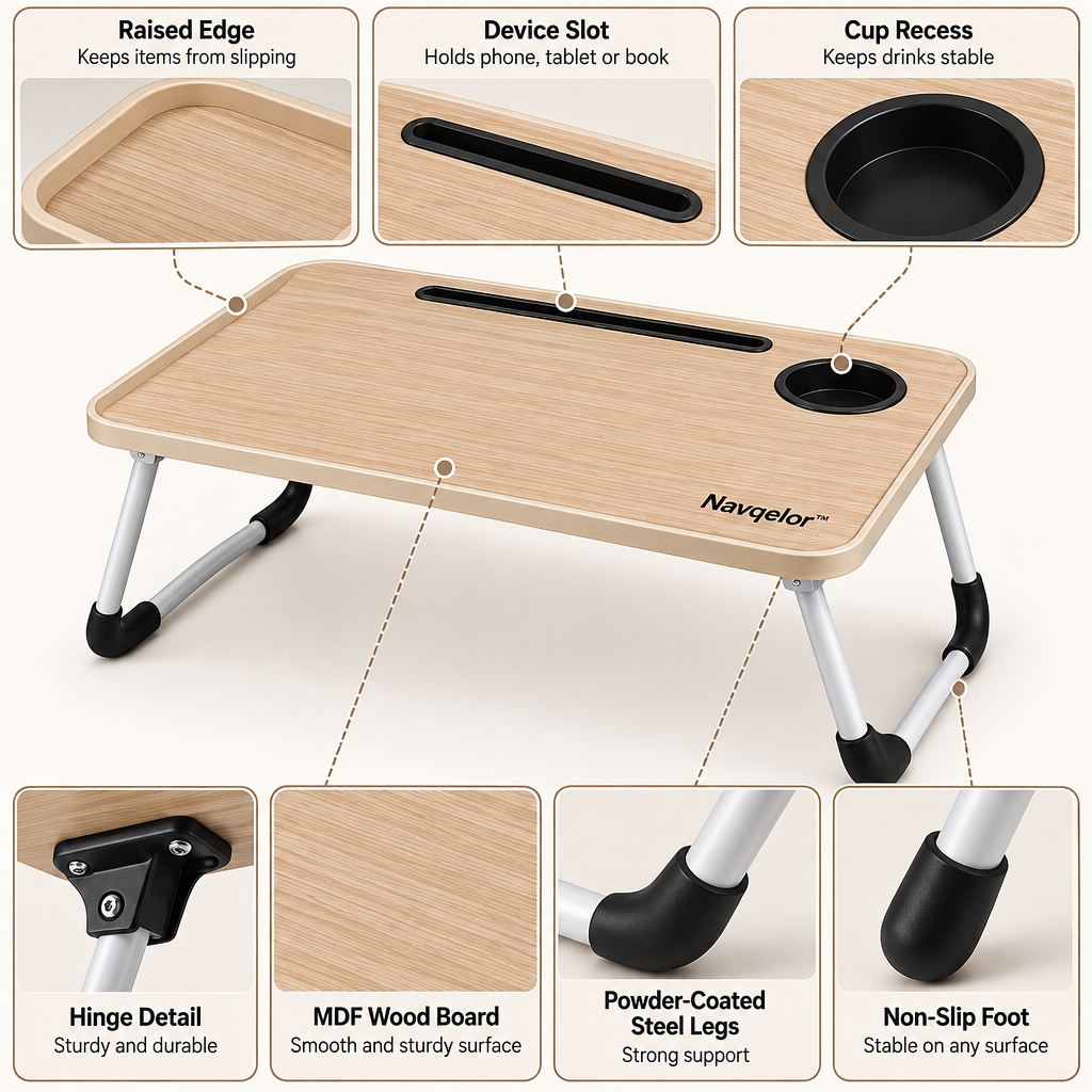 Navqelor™ Multi-Function Folding Bed Tray Table image 3