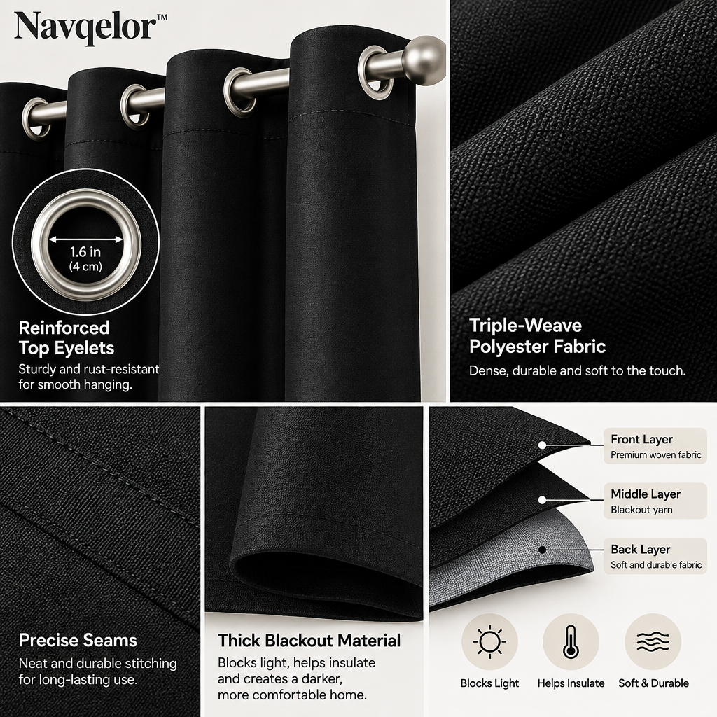 Navqelor™ Thick Blackout Curtains image 3