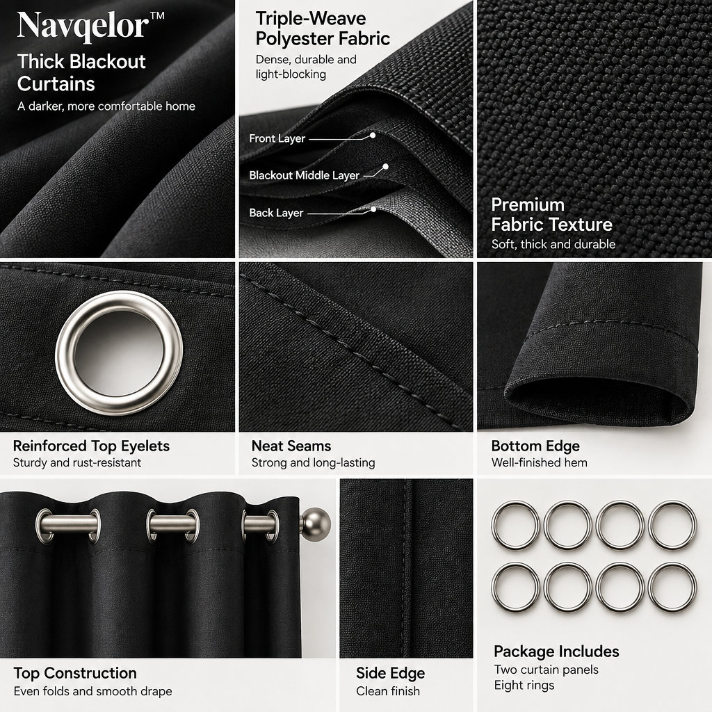 Navqelor™ Thick Blackout Curtains image 5