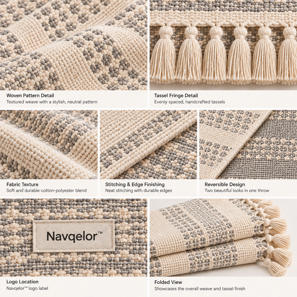 Navqelor™ Woven Tassel Decorative Throw image 3