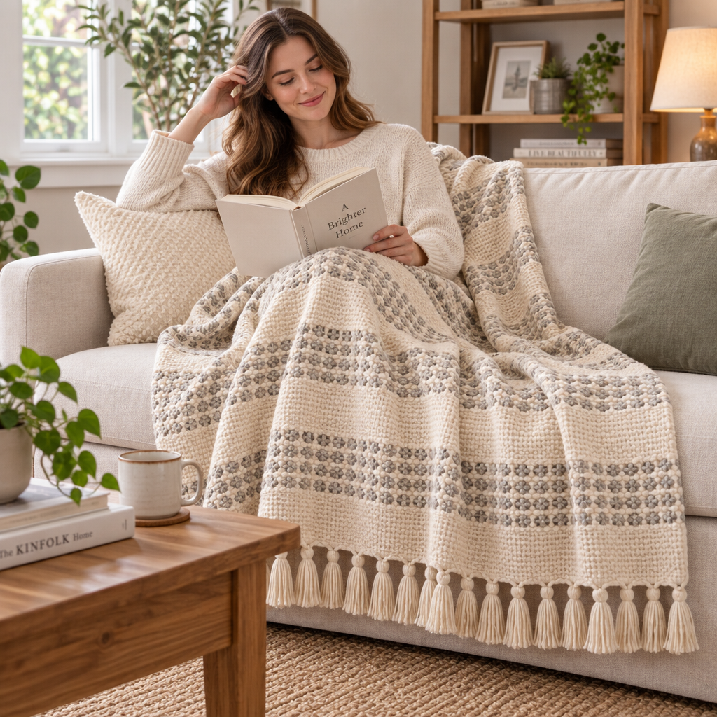 Navqelor™ Woven Tassel Decorative Throw image 4