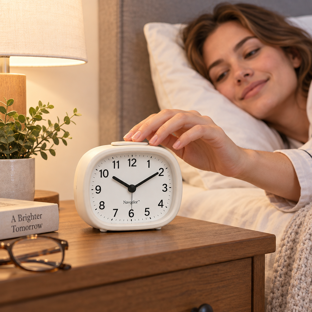 Navqelor™ Silent Bedside Alarm Clock image 4